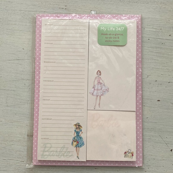 2010 Barbie Notepad, Sticky Notes, To Do Pad Magnetic Back - Picture 9 of 9